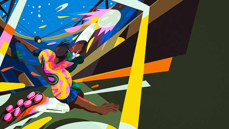 Artwork by Fabrizio Lenci from Brazil, created for Visa’s Reimagine FIFA World Cup 2026 collaboration.